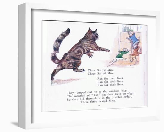 Three Scared Mice, Three Scared Mice, Ran for their Lives-Walton Corbould-Framed Giclee Print