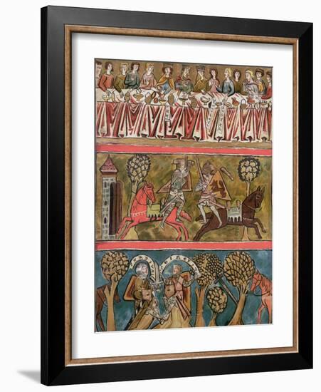 Three Scenes from "Parsifal" by Wolfram Von Eschenbach Facsimile from a 13th Century Manuscript-null-Framed Giclee Print