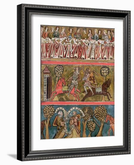 Three Scenes from "Parsifal" by Wolfram Von Eschenbach Facsimile from a 13th Century Manuscript-null-Framed Giclee Print