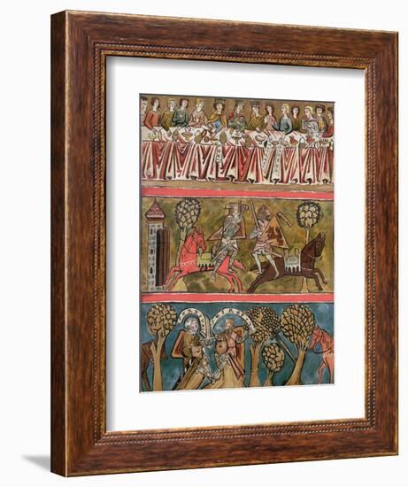 Three Scenes from "Parsifal" by Wolfram Von Eschenbach Facsimile from a 13th Century Manuscript-null-Framed Giclee Print