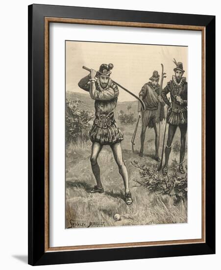 Three Seventeenth Century Golfers-Stanley Berkeley-Framed Art Print