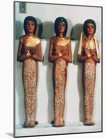 Three Shabtis or Servant Figures, Tutankhamun Funerary Object, 18th Dynasty-null-Mounted Giclee Print