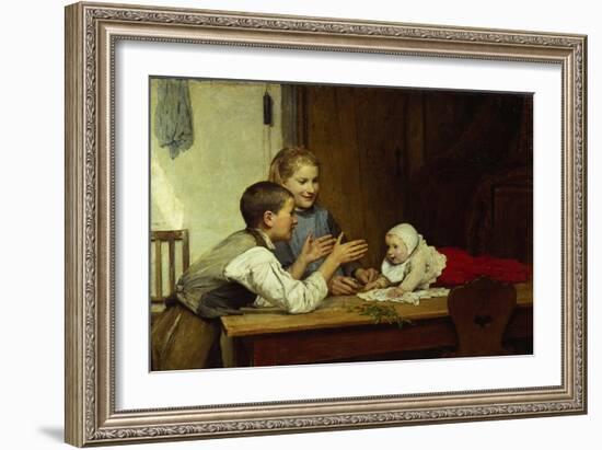 Three Siblings-Albert Anker-Framed Giclee Print