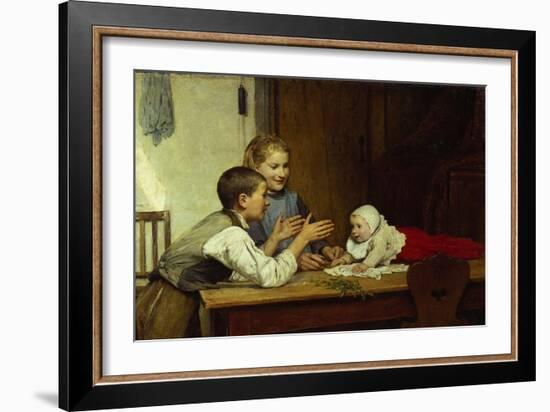 Three Siblings-Albert Anker-Framed Giclee Print