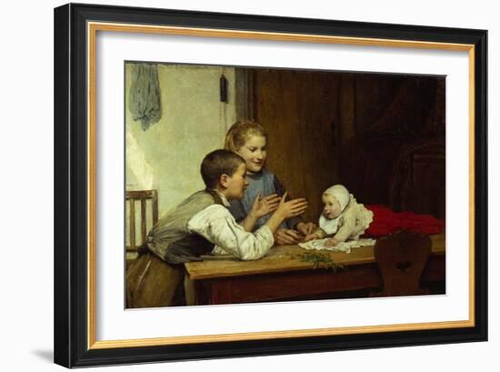 Three Siblings-Albert Anker-Framed Giclee Print