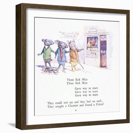 Three Sick Mice, Three Sick Mice, Gave Way to Tears-Walton Corbould-Framed Giclee Print
