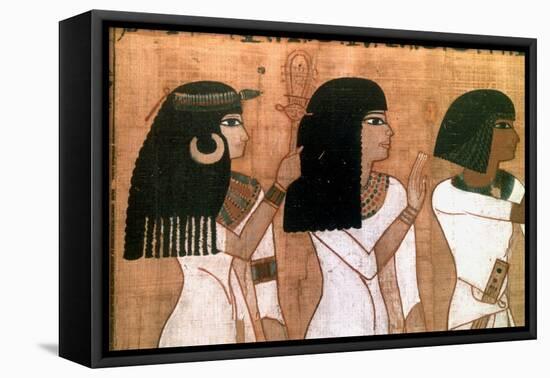 Three Sisters, Detail from an Ancient Egyptian Mural-null-Framed Premier Image Canvas