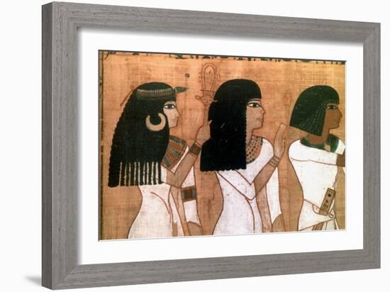 Three Sisters, Detail from an Ancient Egyptian Mural-null-Framed Giclee Print