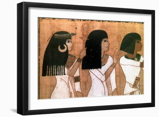 Three Sisters, Detail from an Ancient Egyptian Mural-null-Framed Giclee Print