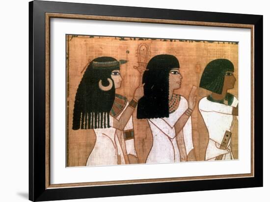 Three Sisters, Detail from an Ancient Egyptian Mural-null-Framed Giclee Print