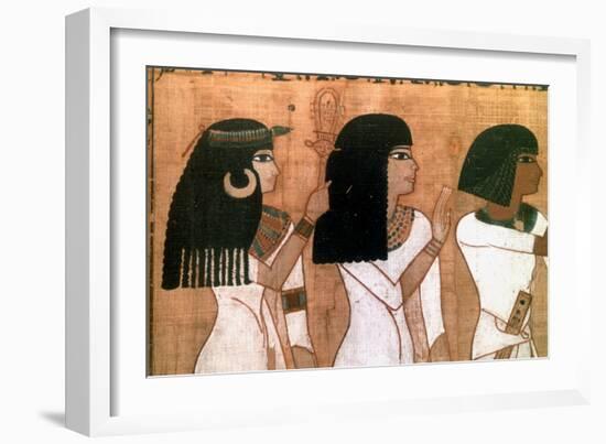 Three Sisters, Detail from an Ancient Egyptian Mural-null-Framed Giclee Print