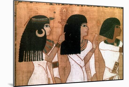 Three Sisters, Detail from an Ancient Egyptian Mural-null-Mounted Giclee Print