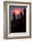 Three Sisters formation silhouetted at sunset, Monument Valley, Arizona-Adam Jones-Framed Photographic Print