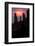 Three Sisters formation silhouetted at sunset, Monument Valley, Arizona-Adam Jones-Framed Photographic Print