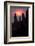 Three Sisters formation silhouetted at sunset, Monument Valley, Arizona-Adam Jones-Framed Photographic Print