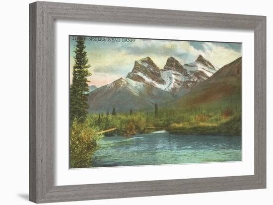 Three Sisters, Near Banff, Alberta-null-Framed Art Print