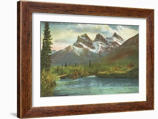 Three Sisters, Near Banff, Alberta-null-Framed Art Print