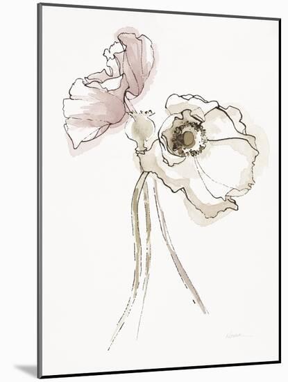 Three Somniferums Poppies Neutral II-Shirley Novak-Mounted Art Print