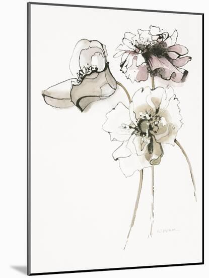 Three Somniferums Poppies Neutral-Shirley Novak-Mounted Art Print