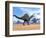 Three Spinosaurus Dinosaurs Walking in the Desert-null-Framed Premium Giclee Print