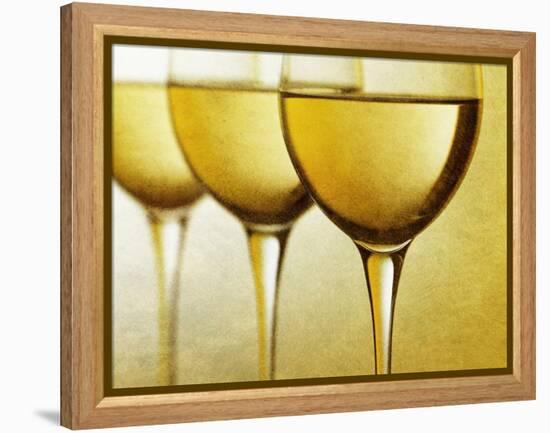 Three Stemmed Gasses of White Wine-Steve Lupton-Framed Premier Image Canvas