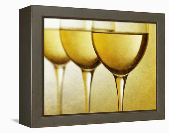 Three Stemmed Gasses of White Wine-Steve Lupton-Framed Premier Image Canvas