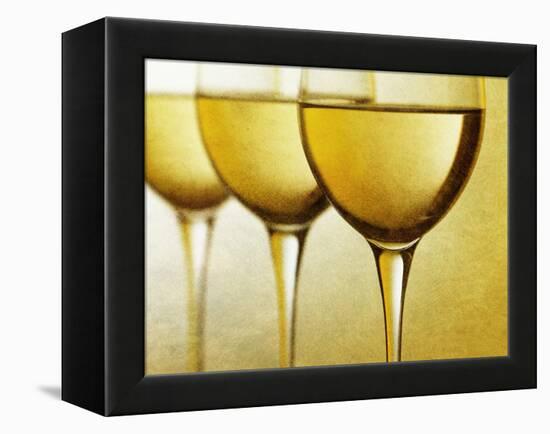 Three Stemmed Gasses of White Wine-Steve Lupton-Framed Premier Image Canvas