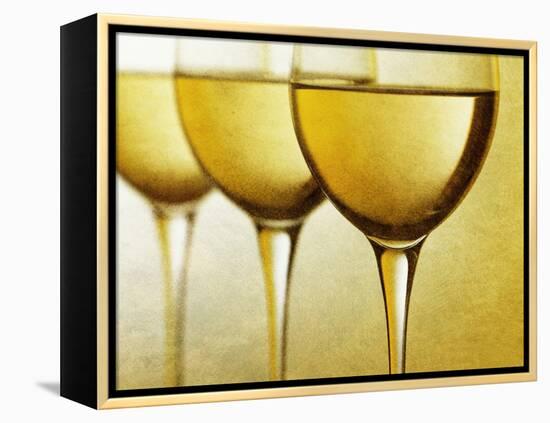 Three Stemmed Gasses of White Wine-Steve Lupton-Framed Premier Image Canvas