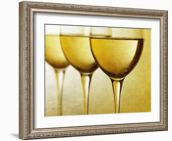 Three Stemmed Gasses of White Wine-Steve Lupton-Framed Photographic Print