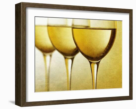 Three Stemmed Gasses of White Wine-Steve Lupton-Framed Photographic Print