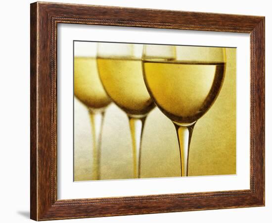 Three Stemmed Gasses of White Wine-Steve Lupton-Framed Photographic Print