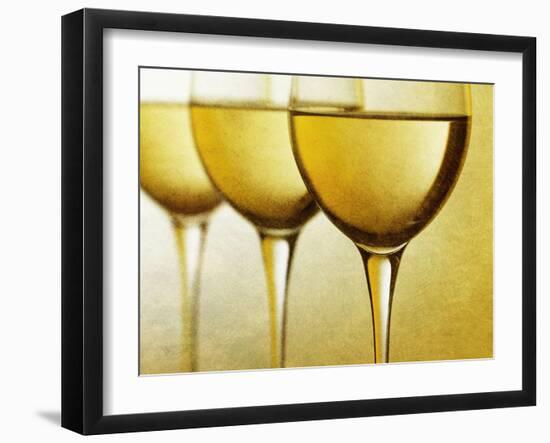 Three Stemmed Gasses of White Wine-Steve Lupton-Framed Photographic Print