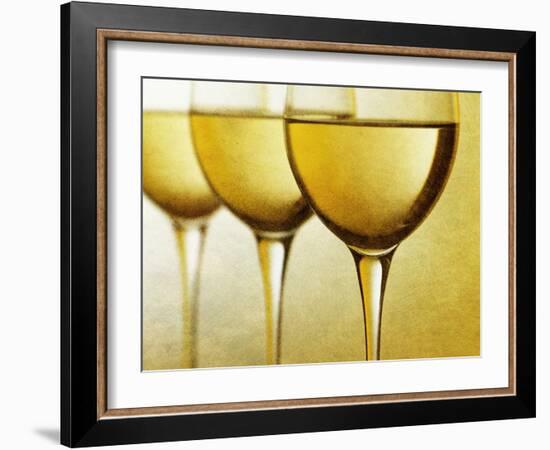 Three Stemmed Gasses of White Wine-Steve Lupton-Framed Photographic Print