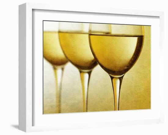 Three Stemmed Gasses of White Wine-Steve Lupton-Framed Photographic Print