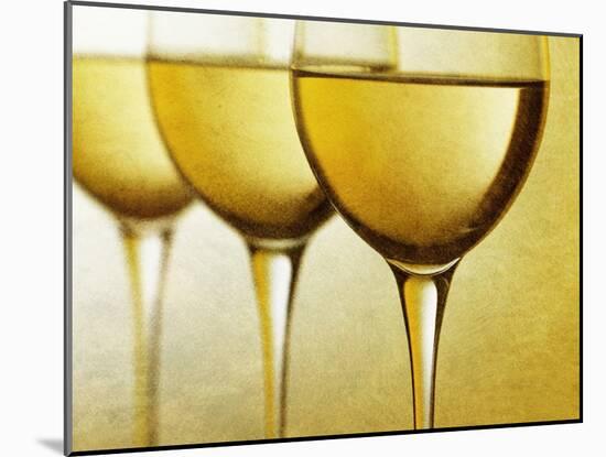 Three Stemmed Gasses of White Wine-Steve Lupton-Mounted Photographic Print