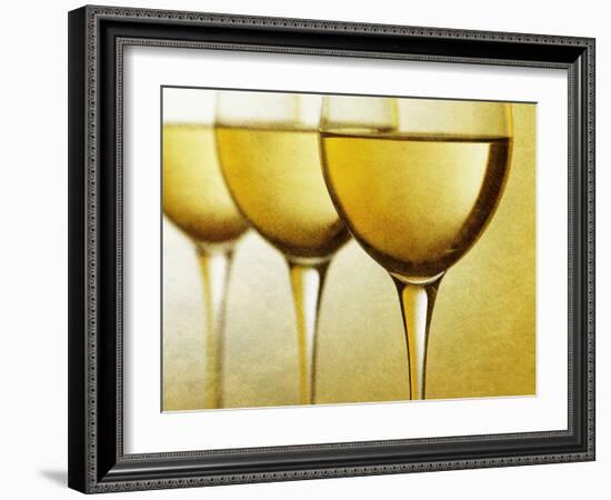 Three Stemmed Gasses of White Wine-Steve Lupton-Framed Photographic Print