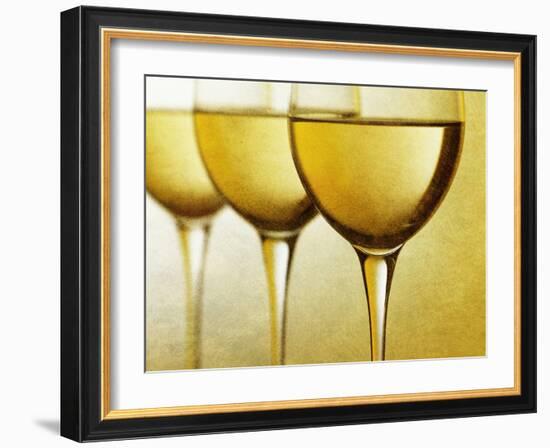 Three Stemmed Gasses of White Wine-Steve Lupton-Framed Photographic Print