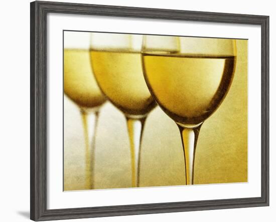 Three Stemmed Gasses of White Wine-Steve Lupton-Framed Photographic Print