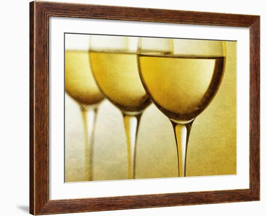 Three Stemmed Gasses of White Wine-Steve Lupton-Framed Photographic Print