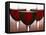 Three Stemmed Glasses of Red Wine-Steve Lupton-Framed Premier Image Canvas