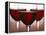 Three Stemmed Glasses of Red Wine-Steve Lupton-Framed Premier Image Canvas