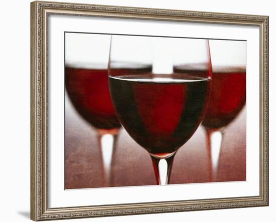 Three Stemmed Glasses of Red Wine-Steve Lupton-Framed Photographic Print