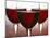 Three Stemmed Glasses of Red Wine-Steve Lupton-Mounted Photographic Print