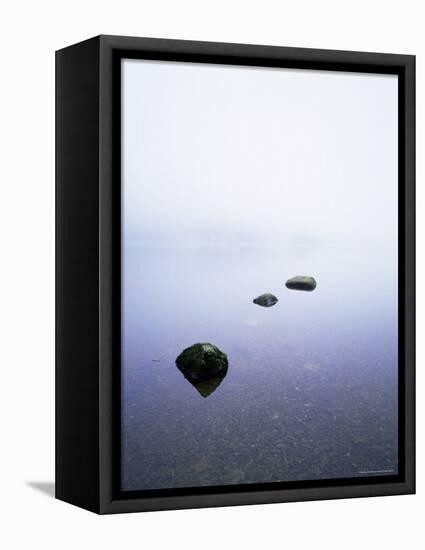 Three Stones on the Edge of Grasmere, Lake District National Park, Cumbria, England, United Kingdom-Lee Frost-Framed Premier Image Canvas