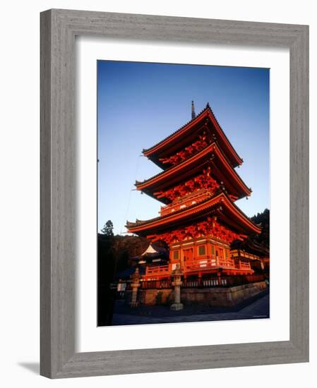 Three-Story Pagoda of Kiyomizu Temple (Kiyomizudera), Kyoto, Japan,-null-Framed Photographic Print