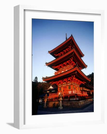 Three-Story Pagoda of Kiyomizu Temple (Kiyomizudera), Kyoto, Japan,-null-Framed Photographic Print