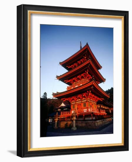 Three-Story Pagoda of Kiyomizu Temple (Kiyomizudera), Kyoto, Japan,-null-Framed Photographic Print