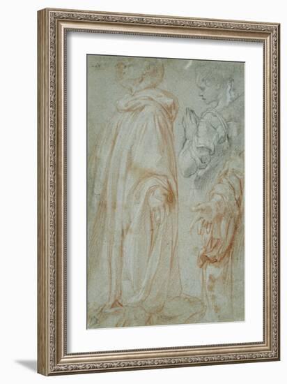 Three Studies for the Resurrected Christ Adored by a Female Saint and San Silvestro Gozzalini, 1607-Francesco Vanni-Framed Giclee Print