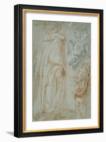 Three Studies for the Resurrected Christ Adored by a Female Saint and San Silvestro Gozzalini, 1607-Francesco Vanni-Framed Giclee Print