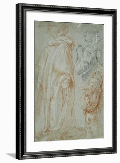 Three Studies for the Resurrected Christ Adored by a Female Saint and San Silvestro Gozzalini, 1607-Francesco Vanni-Framed Giclee Print